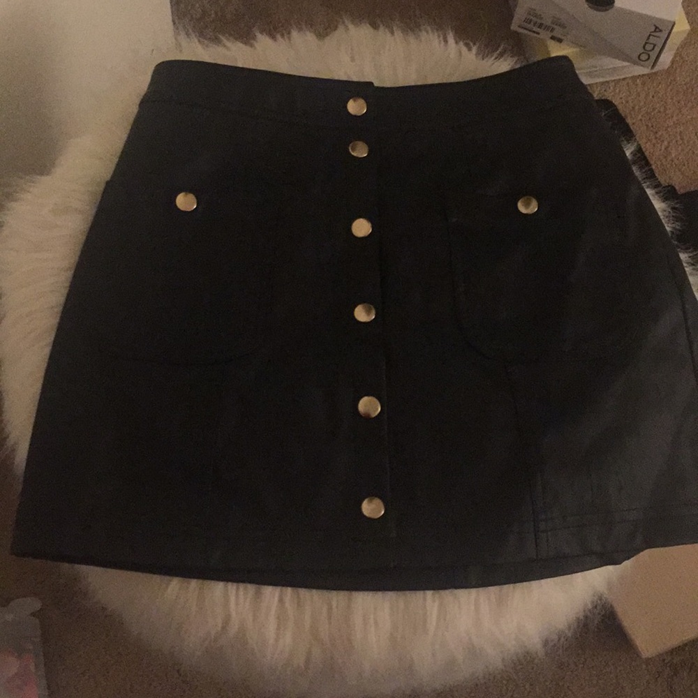 Black button up skirt